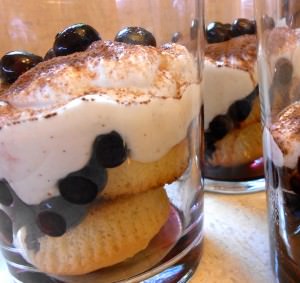 Yogurt and Blueberry Tiramisu Style Dessert