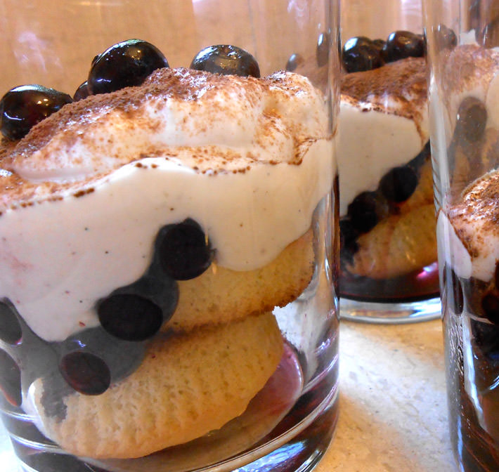 Yogurt and Blueberry Tiramisu Style Dessert