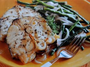 Oven Grilled Grouper Steaks with “Yard-Long” String Beans - Seafood