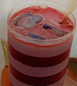Beets and carrots juice - salad in a glass