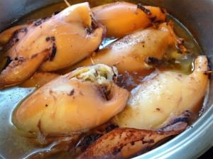calamari (squid) – stuffed with rice, onions and parsley