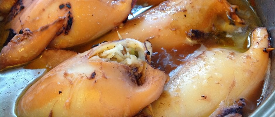 calamari (squid) – stuffed with rice, onions and parsley